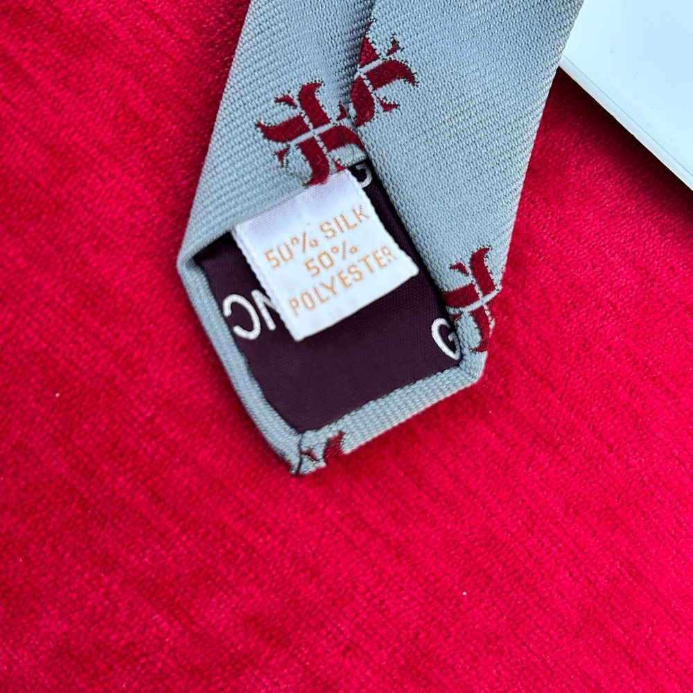 Givenchy Gray Tie With Red Pattern - image 3